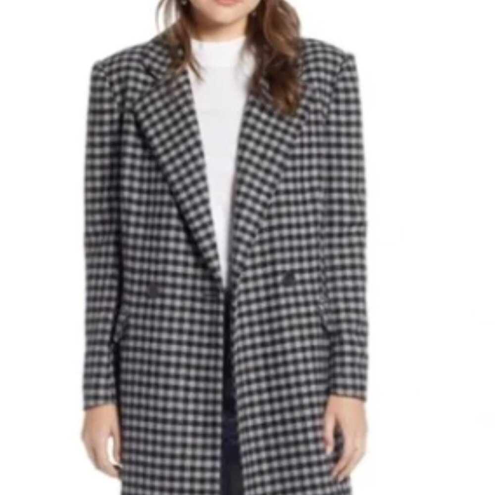 Something Navy Grey/ Navy Plaid Coat